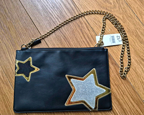 Black faux leather glitter - black,