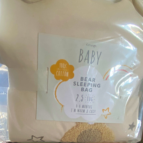 George baby bear - sleeping, bag