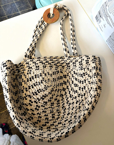 White black woven - white/black, jute